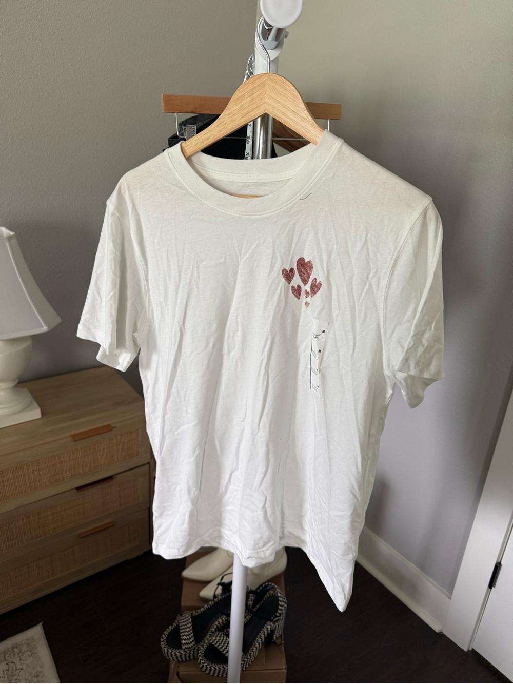 NEW Goodfellow & Co Cream Short Sleeve Tee Size M